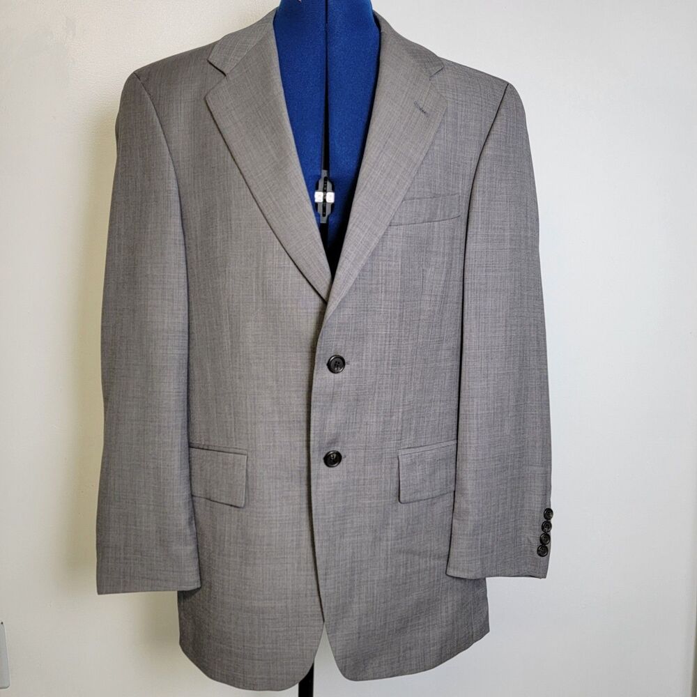 Ralph Lauren Mens Gray 100% Wool 2-Button Notch Collar Sports Coat Blazer 38R